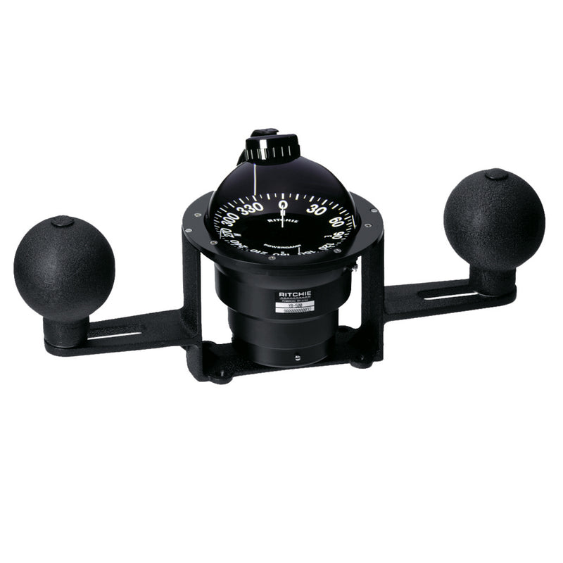 YB-600 Globemaster Steel Boat Compass w/5° Card - 12V - Yoke Mounted - Black