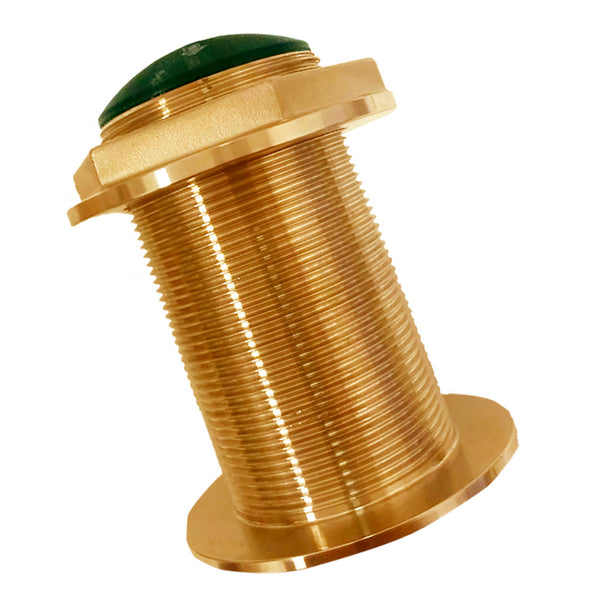 Echonautics Bronze Low-Profile Thru-Hull Medium-Frequency CHIRP Transducer - 600W, 0° Tilt, 80-130kHz