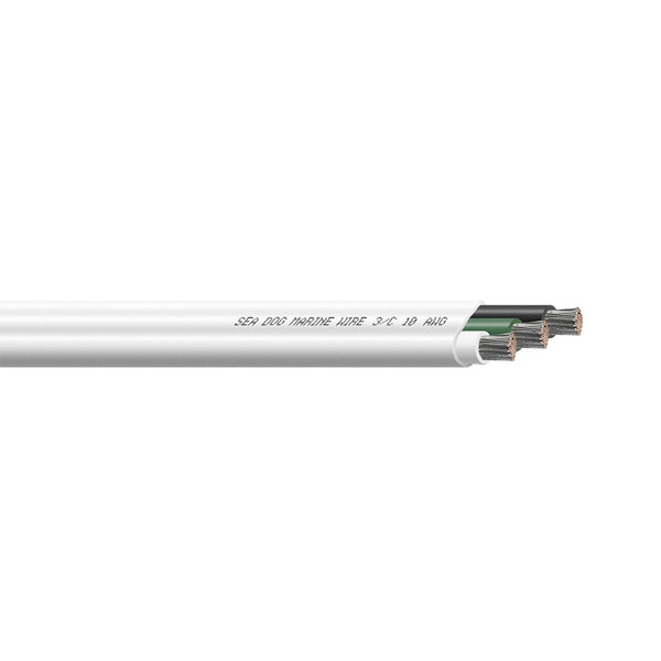 Sea-Dog 10/3 AWG Flat Triplex Wire - White/Green/Black - 300'