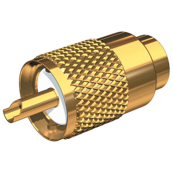 PL-259-8X-G Solder-Type Connector w/UG176 Adapter & DooDad® Cable Strain Relief f/RG-8X Coax