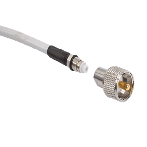 PL-259-ER Screw-On PL-259 Connector f/Cable w/Easy Route FME Mini-End