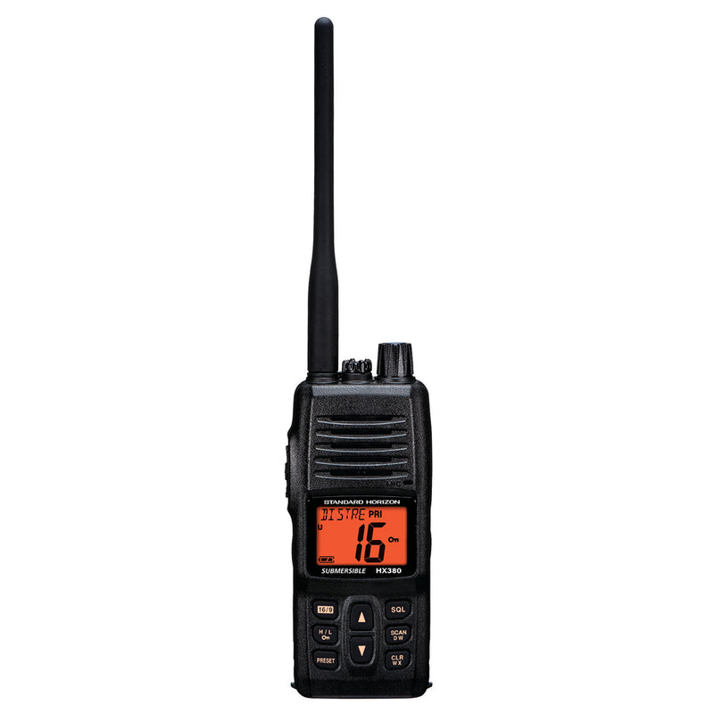 HX380 5W Commercial Grade Submersible IPX-7 Handheld VHF Radio w/LMR Channels