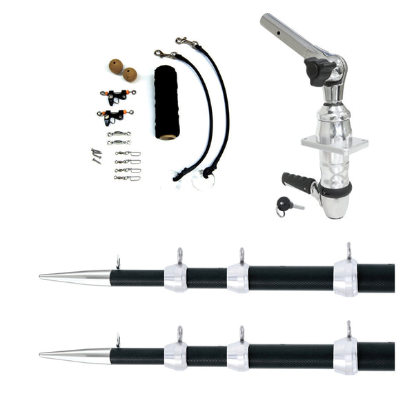 Tigress XD Top Mount System - 18' Carbon Fiber Black/Silver Ultimate Rigging Kit