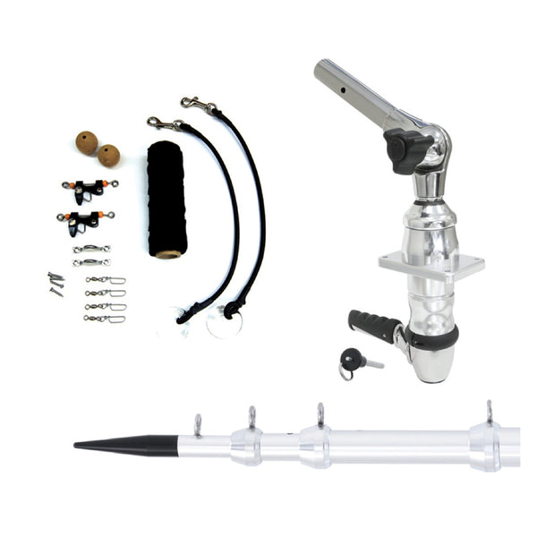 Tigress XD Top Mount System - 15' - Silver Outriggers Elite Rigging Kit