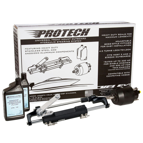 PROTECH 1.1 Front Mount OB Hydraulic System - Includes UP28 FM Helm, Oil & UC128-TS/1 Cylinder - No Hoses