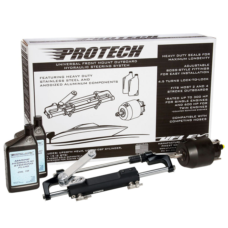 PROTECH 1.1 Front Mount OB Hydraulic System - Includes UP28 FM Helm, Oil & UC128-TS/1 Cylinder - No Hoses