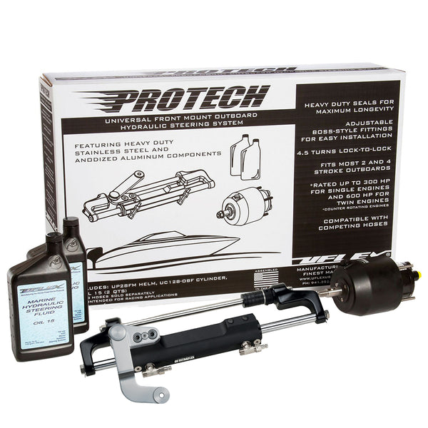 PROTECH 3.1 Front Mount OB Hydraulic System - Includes UP28 FM Helm, Oil & UC128-TS/3 Cylinder - No Hoses