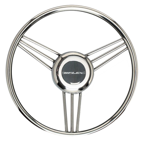 V27 13.8" Steering Wheel - Stainless Steel Grip & Spokes