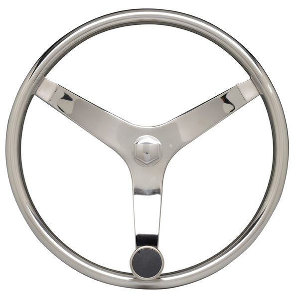 V46 - 13.5" Stainless Steel Steering Wheel w/Speed Knob