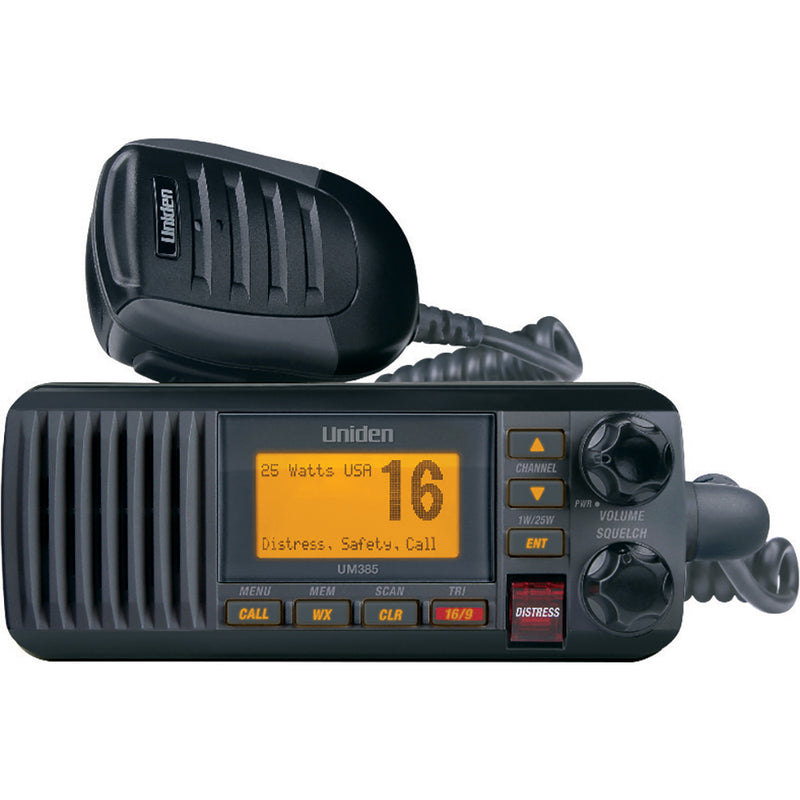 Uniden UM385 Fixed Mount VHF Radio - Black