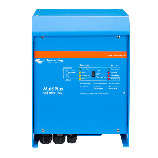 Victron MultiPlus Inverter/Charger 12VDC - 3000VA - 120VAC w/ 120AMP Battery Charger - 50AMP Transfer Switch (UL LISTED)
