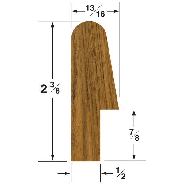Whitecap Teak Bunk Rail Molding - 5'