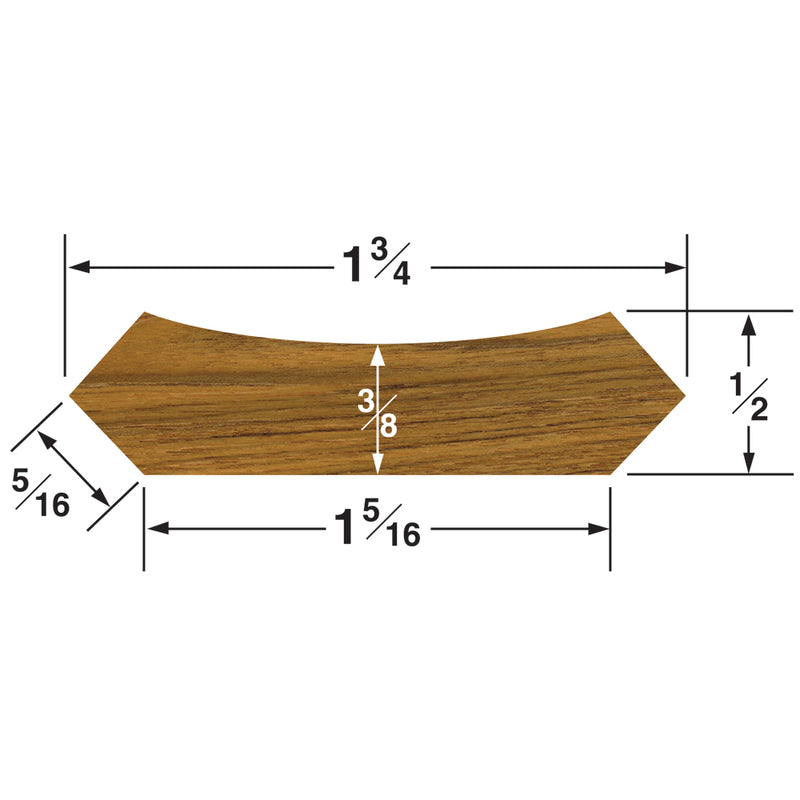 Whitecap Teak Corner Wire Molding - 5'